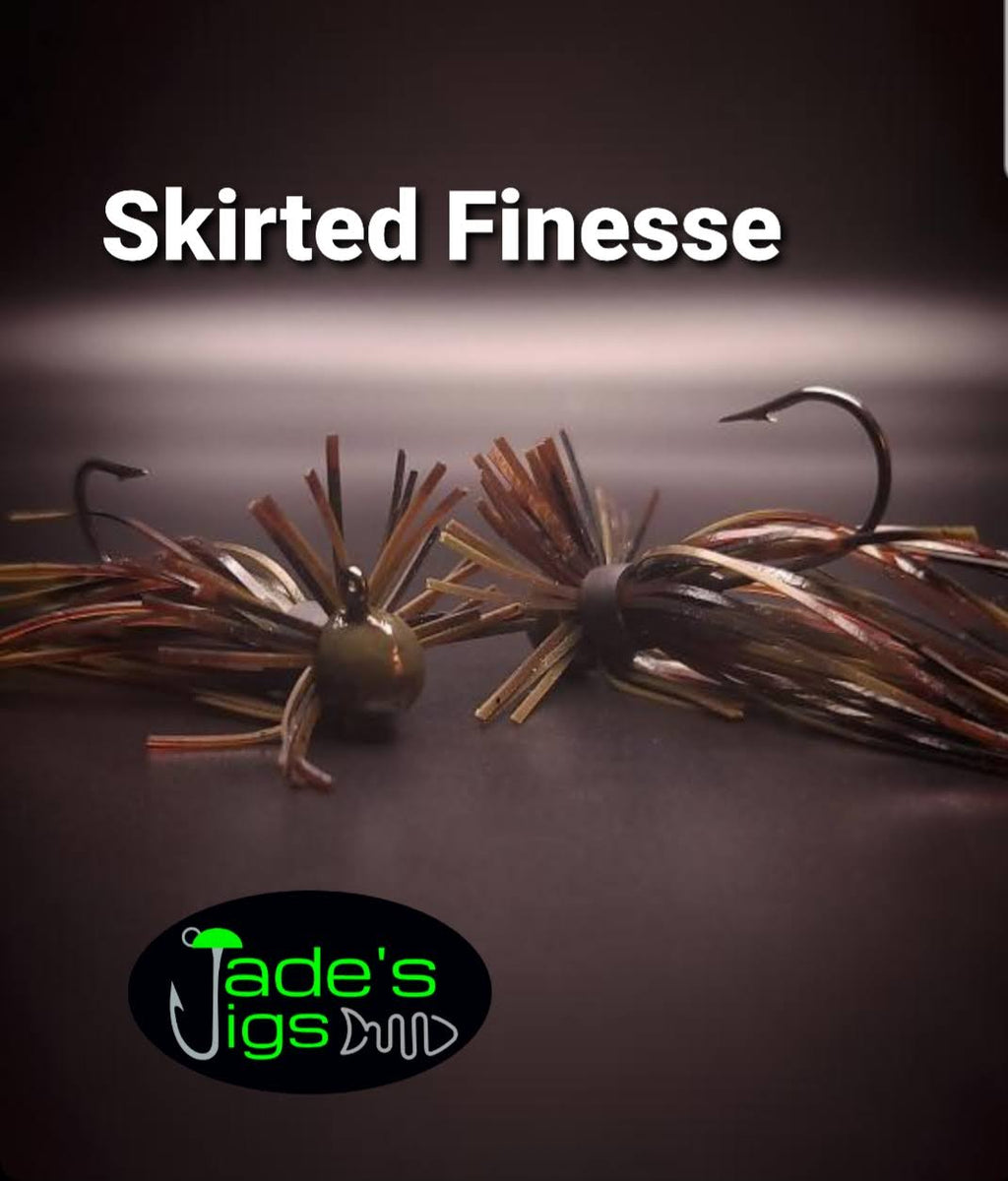 The Polisher Skirted Finesse Jig - 1/8 Size – Jade's Jigs