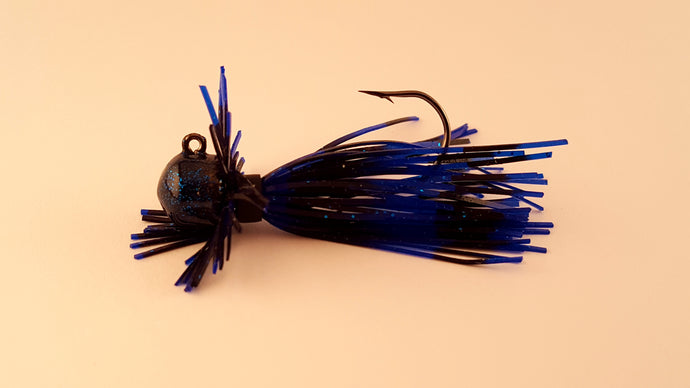Black and Blue Skirted Finesse Jig 1/4 oz. Standard 90 Hook Size 3/0