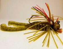 Load image into Gallery viewer, Wounded Watermelon Double Whisker Skirted Finesse Jig 1/4 Size