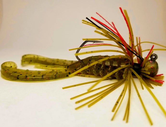 Wounded Watermelon Double Whisker Skirted Finesse Jig 1/4 Size