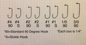1/4 oz. Standard 90 Hook Size 3/0 (5 Pack)