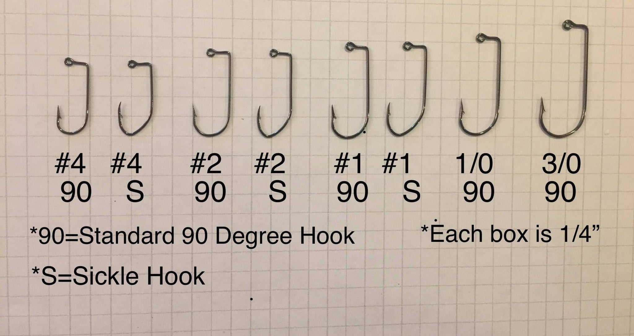 1/16 oz. Standard 90 Degree Hook Size #4 (10 Pack). - Jade's Jigs